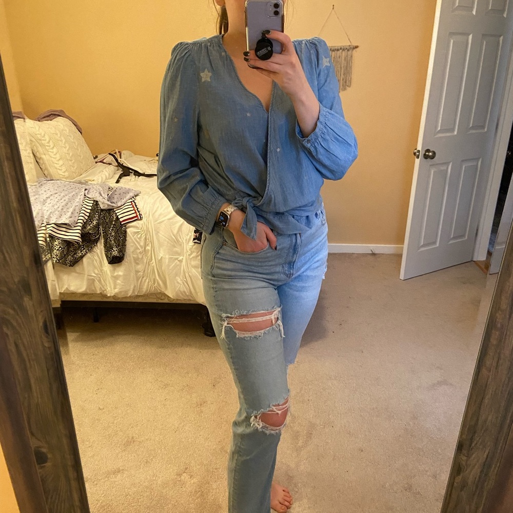 J.Crew Chambray Wrap Shirt